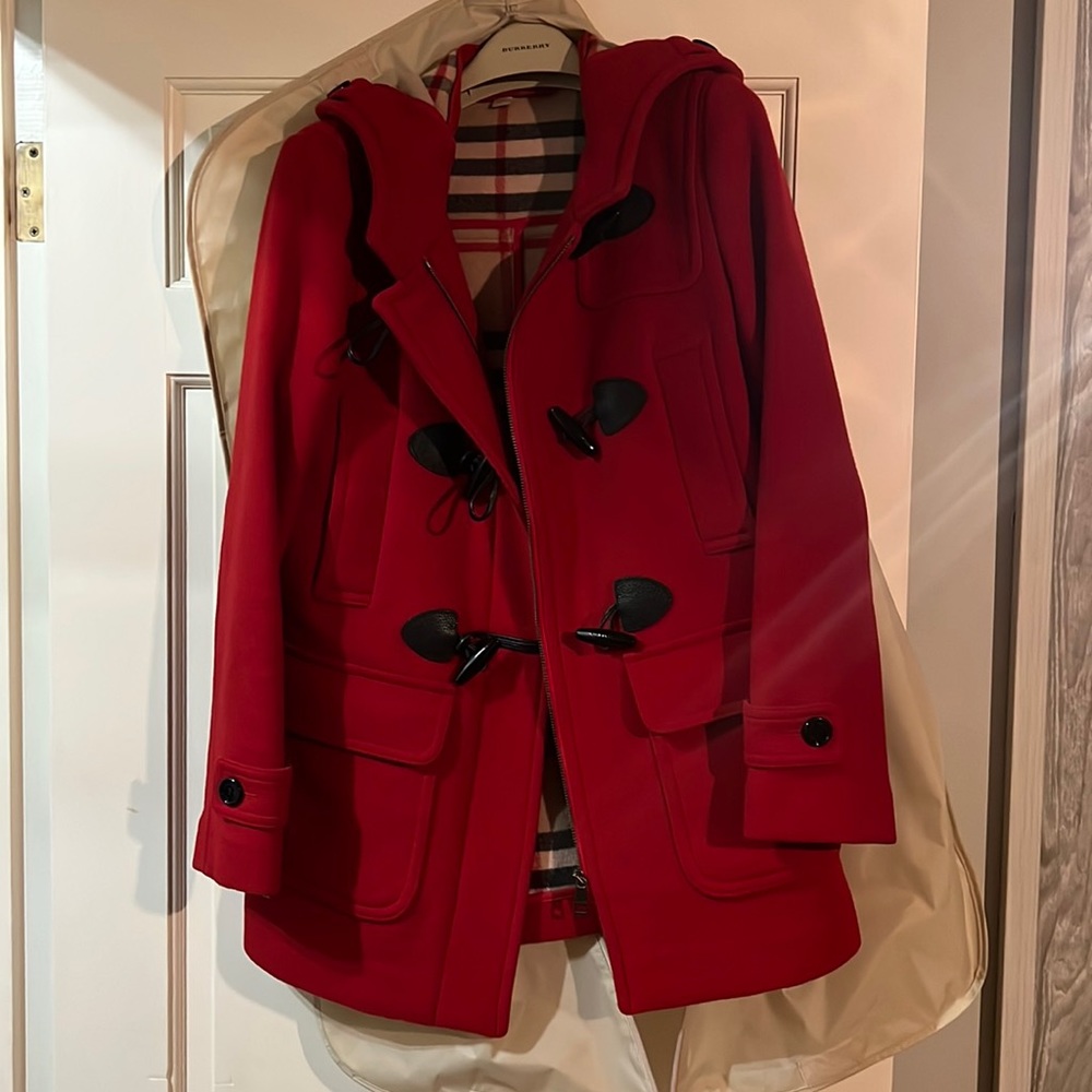 Burberry Red Pea Coat